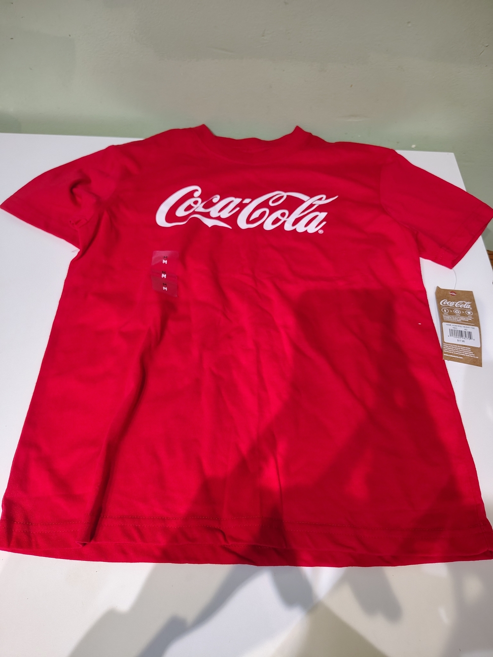 NWT Coca Cola Name Brand Red Soda Short Sleeve Boys T-shirt Size Medium 8-10 Top